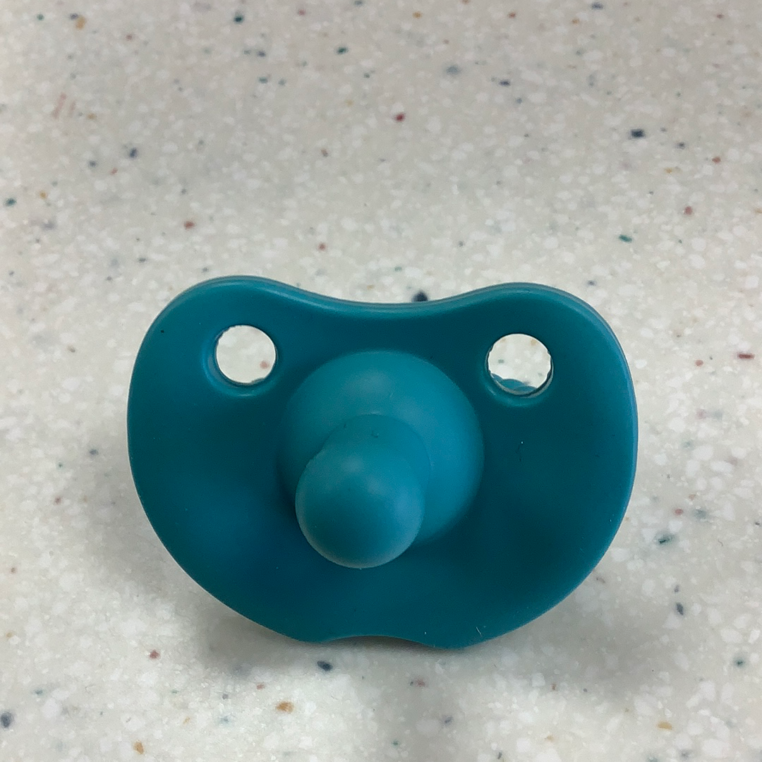 Round Sili Soother in Aquamarine  - Doodlebug's Children's Boutique