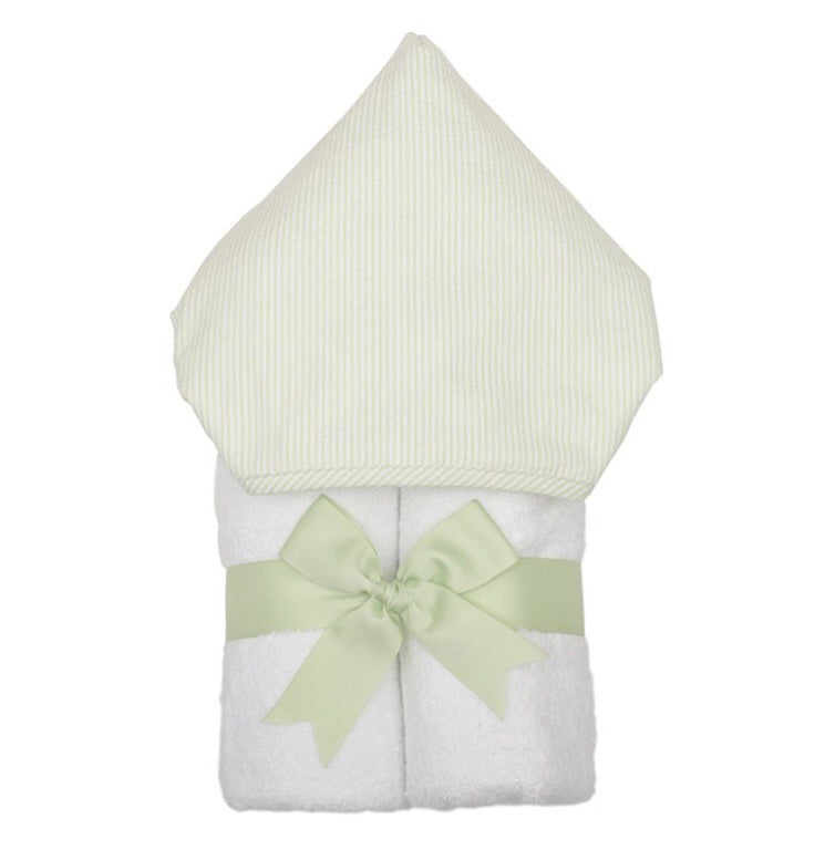 Green Stripe Everykid Hooded Towel Green Stripe - Doodlebug's Children's Boutique