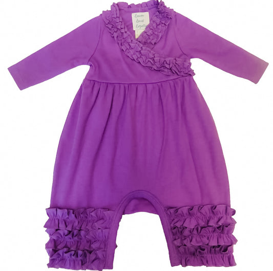 Olivia Romper in Amethyst  - Doodlebug's Children's Boutique