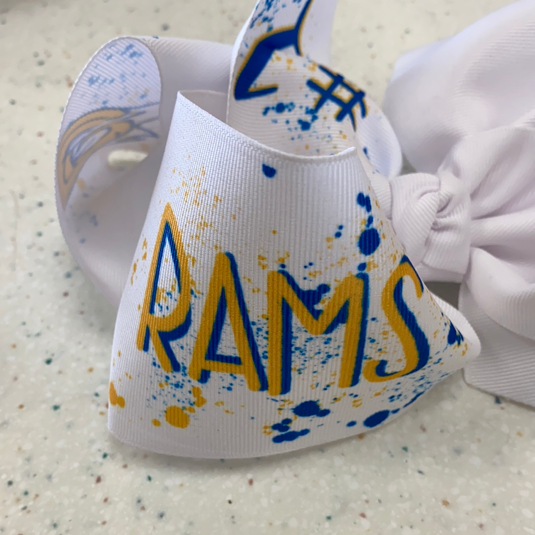 Rams Splatter Paint Bow  - Doodlebug's Children's Boutique