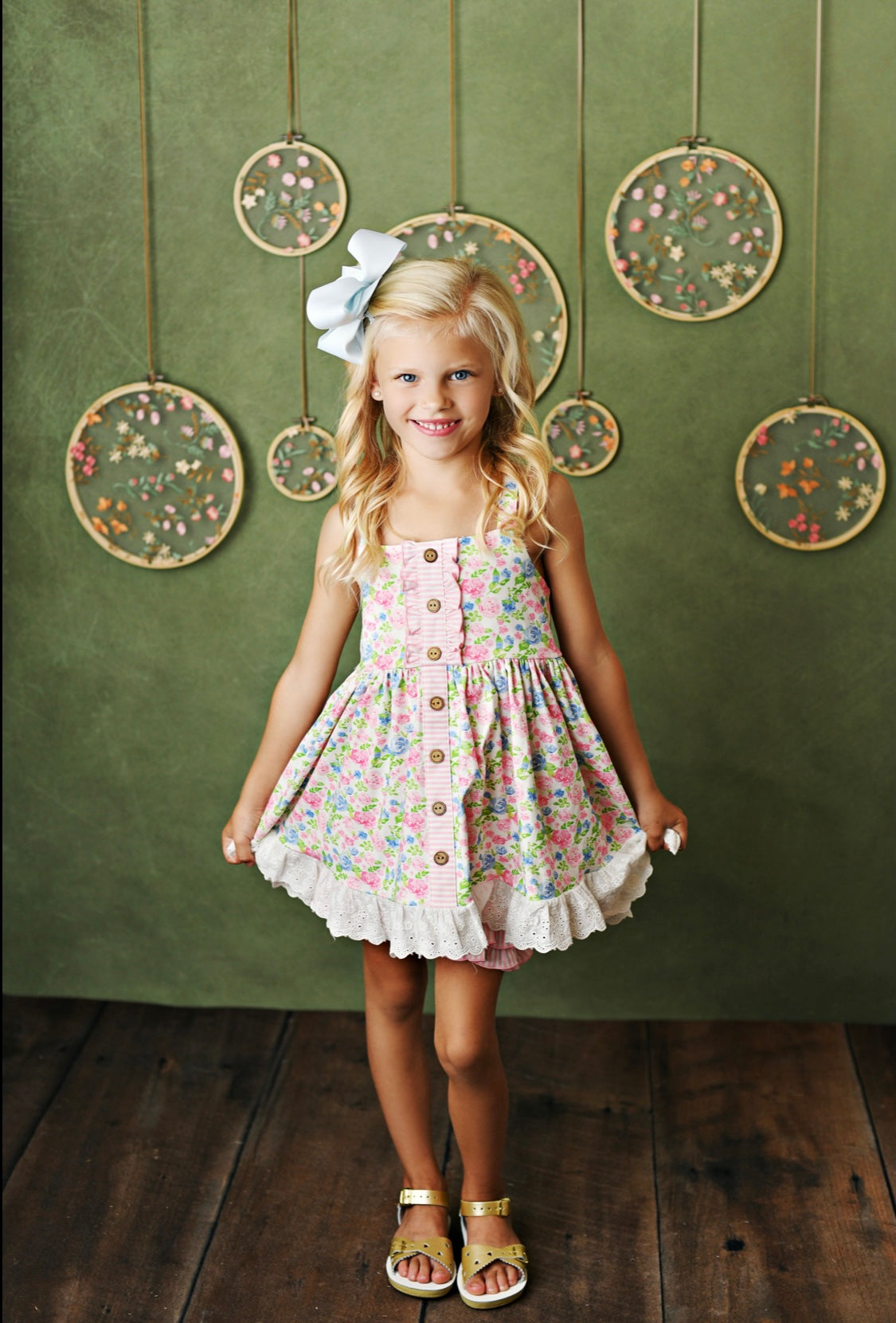 Pink Floral Dress with Shorties  - Doodlebug's Children's Boutique
