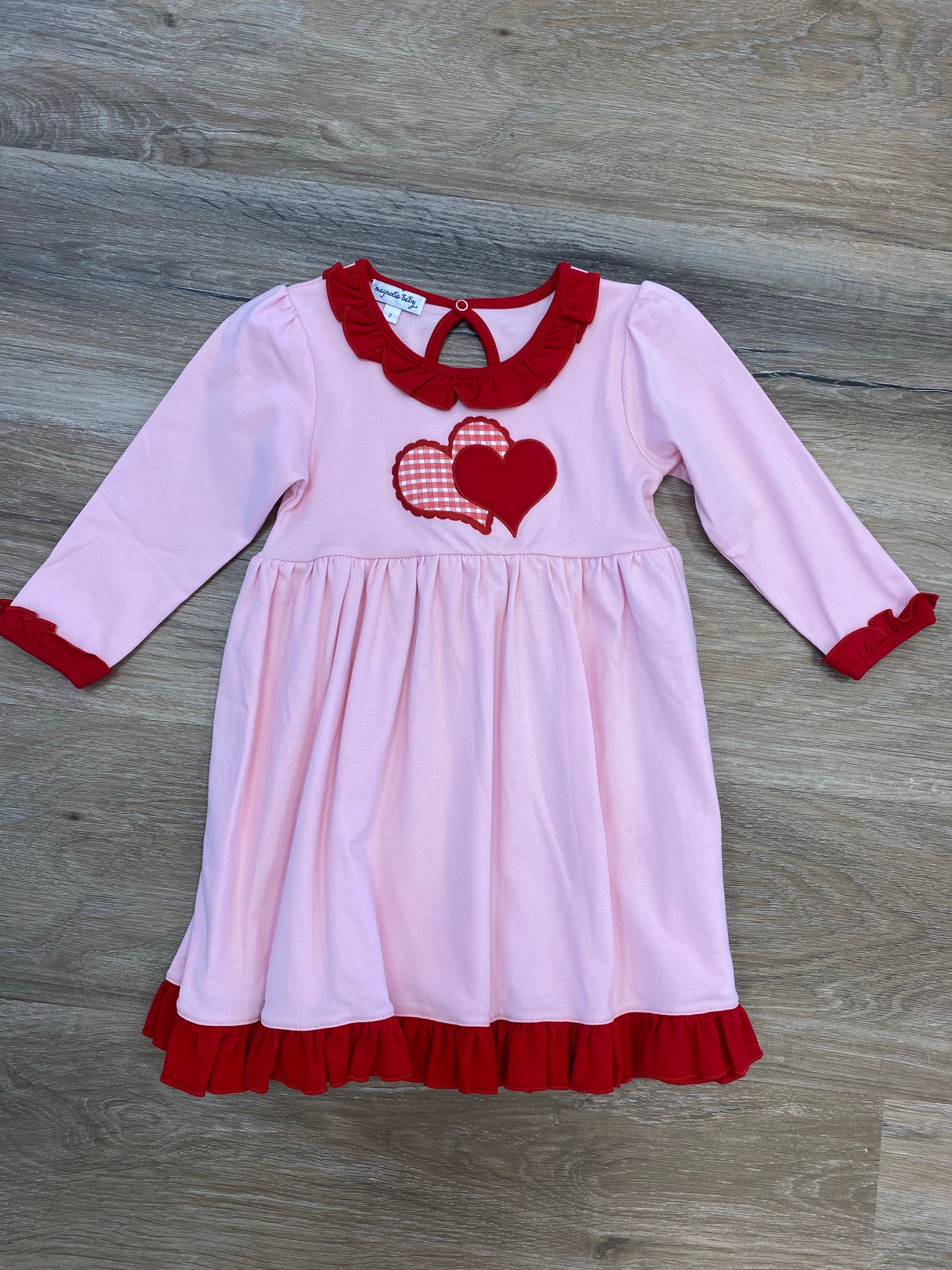 Love Applique Long Sleeve Toddler Dress  - Doodlebug's Children's Boutique