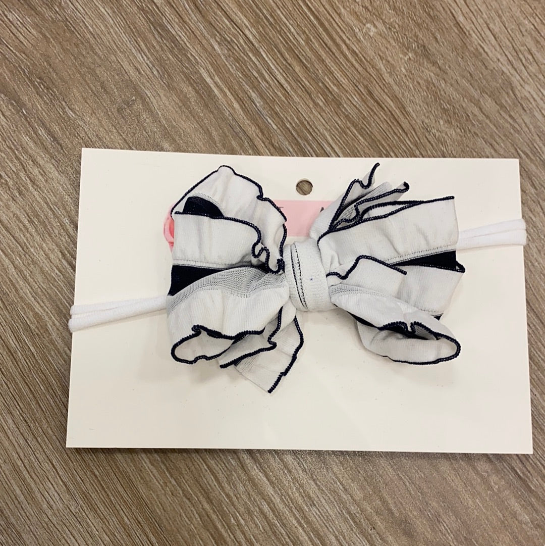 Navy and White Stripe Mini Headband  - Doodlebug's Children's Boutique
