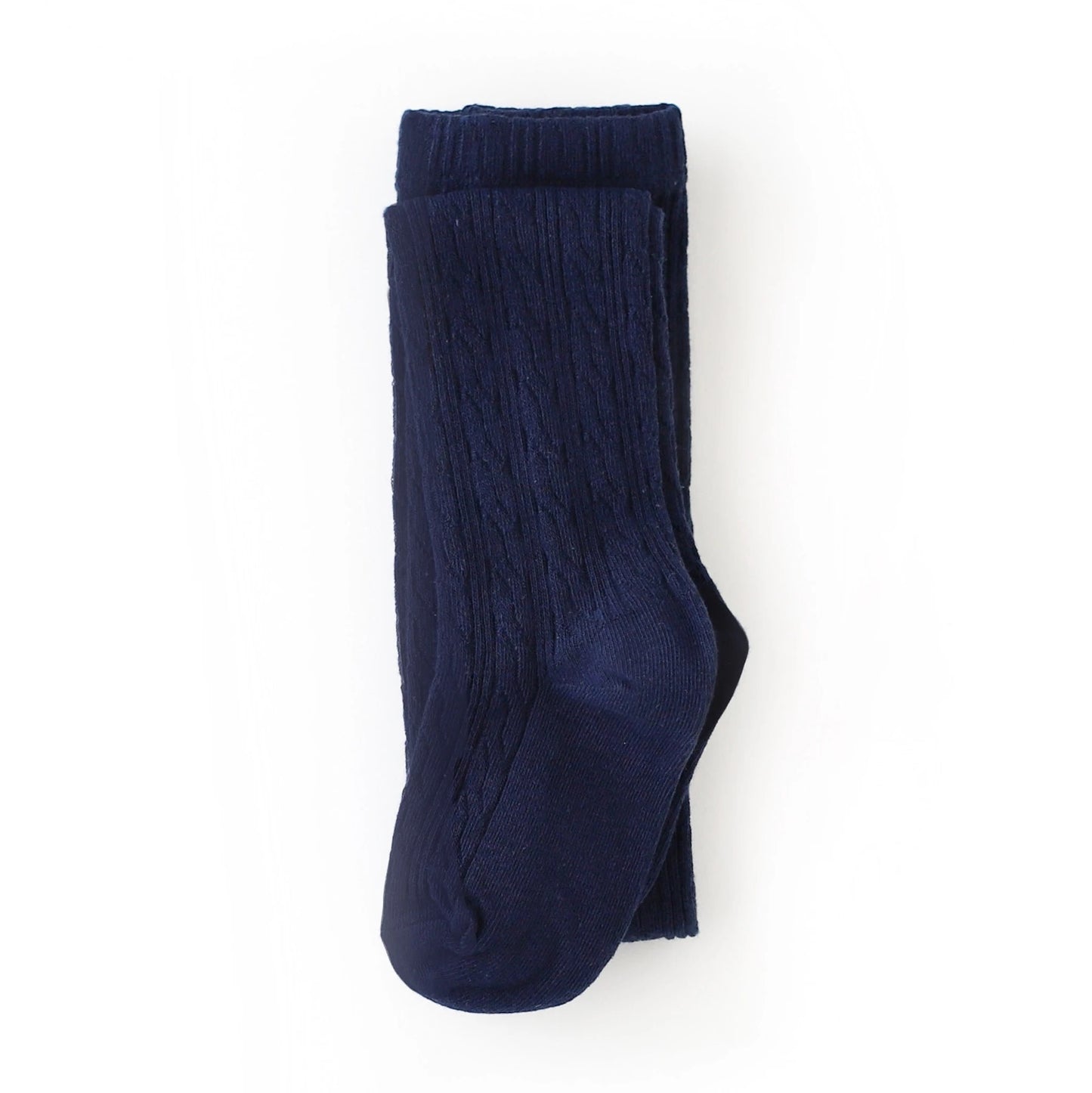 Cable Knit Tights in Navy  - Doodlebug's Children's Boutique