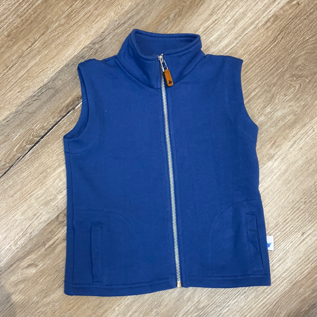 Knit Vest In Blue  - Doodlebug's Children's Boutique