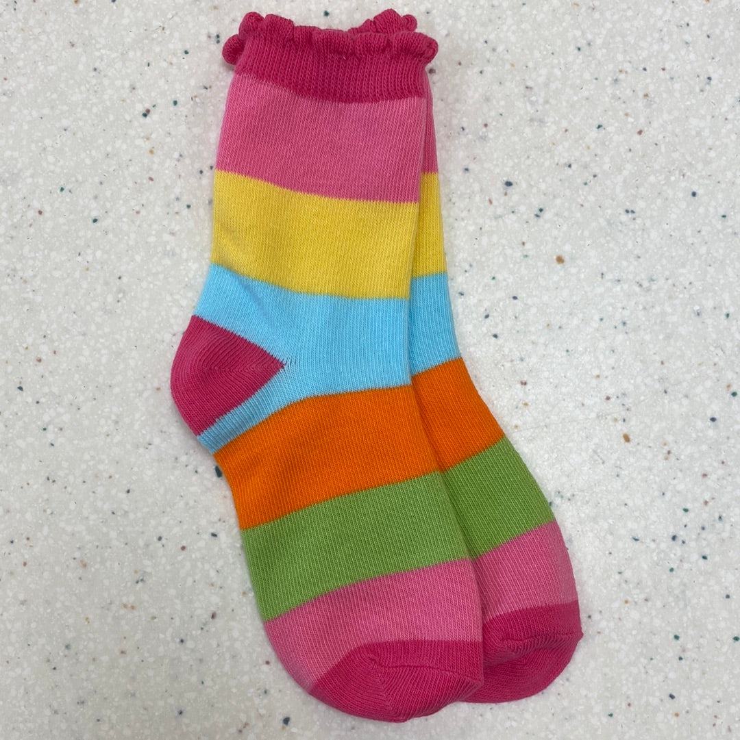 Pink Stripe Socks  - Doodlebug's Children's Boutique