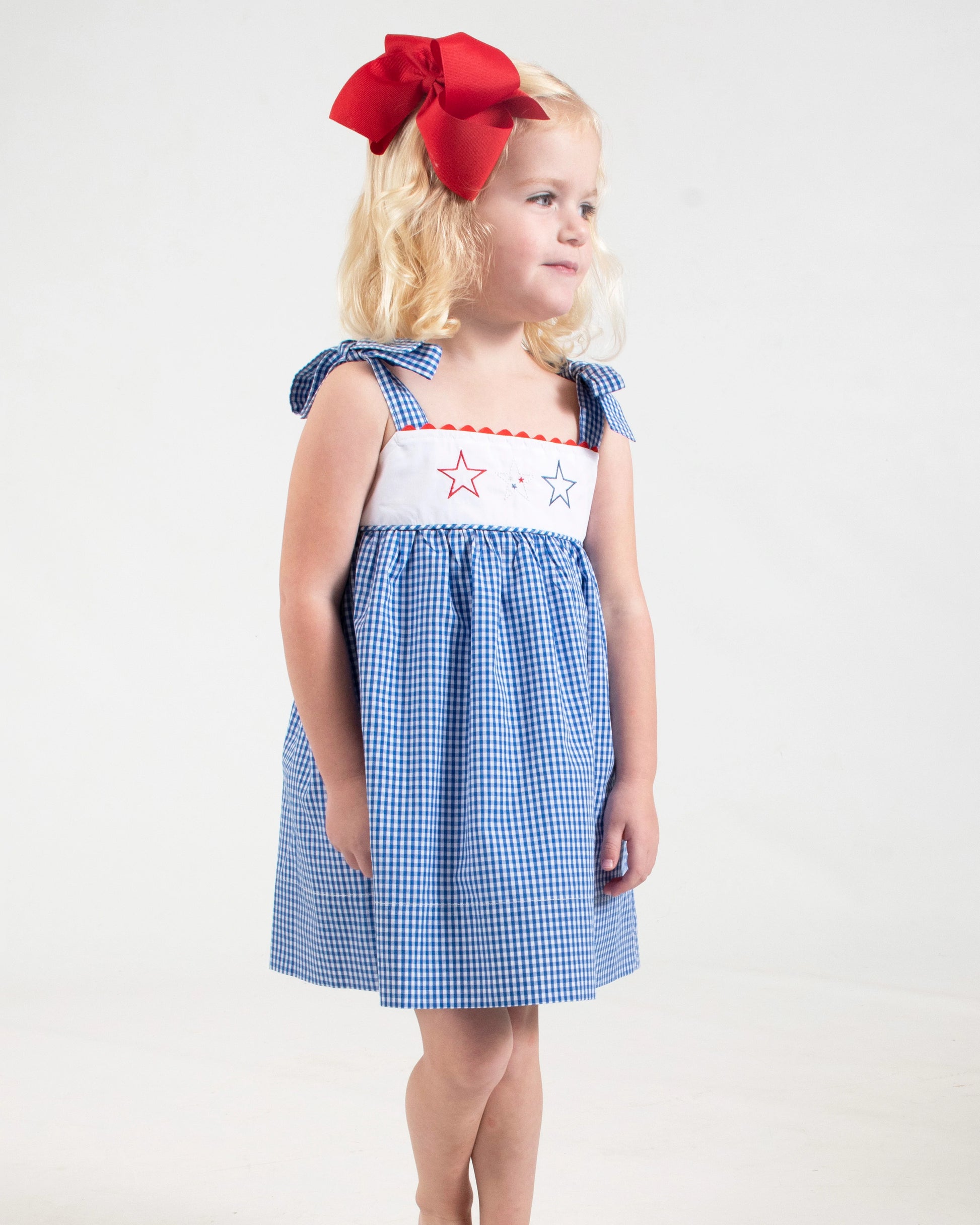 Sophie Sundress with Star Struck Embroidery  - Doodlebug's Children's Boutique
