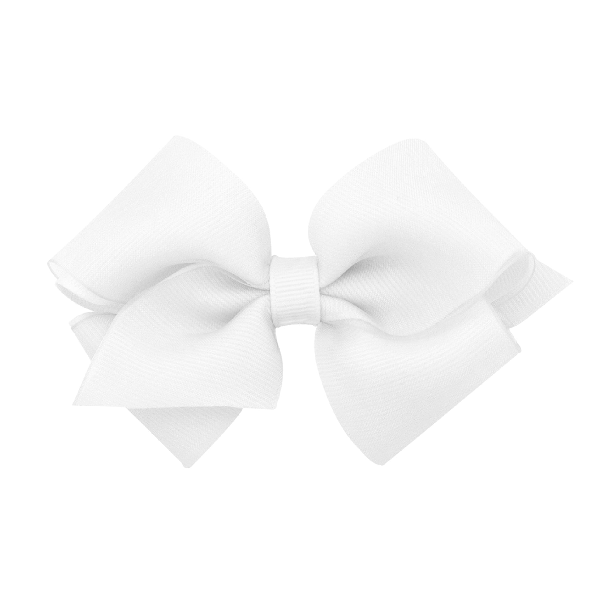 White Extra Small Organza Overlay Bow White - Doodlebug's Children's Boutique