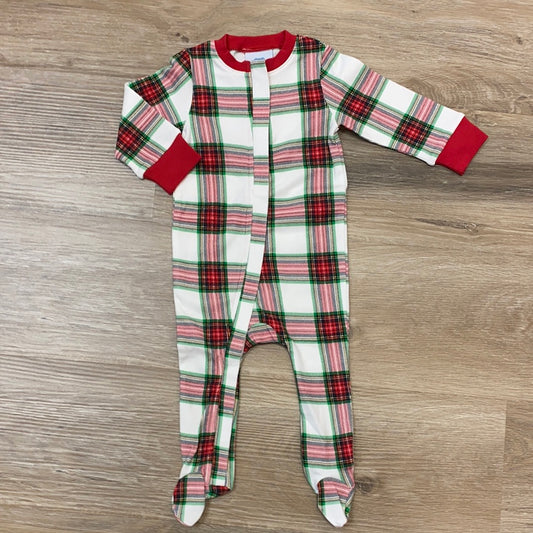 Christmas Plaid Footed Romper  - Doodlebug's Children's Boutique