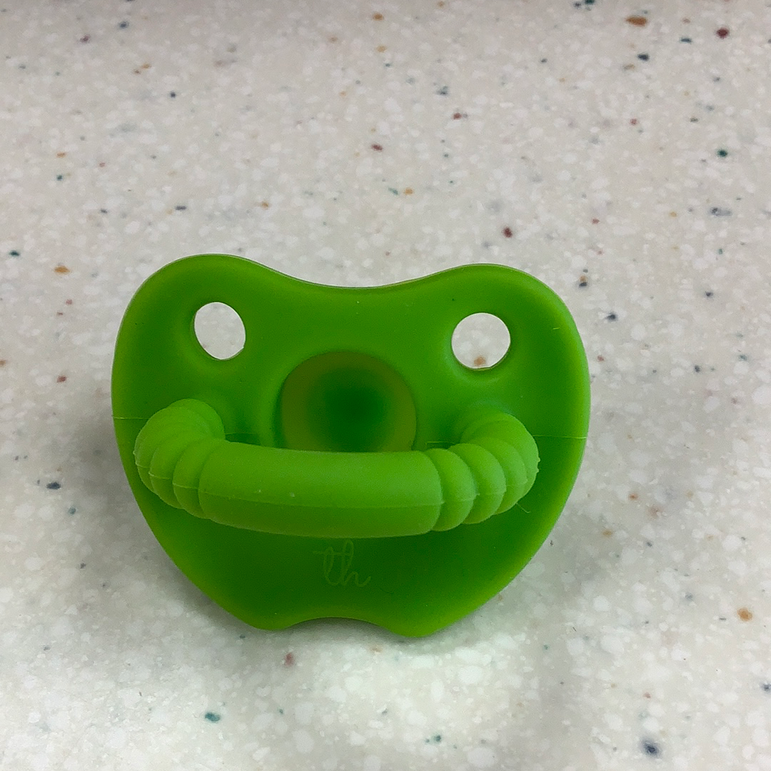 Round Sili Soother in Electric Green  - Doodlebug's Children's Boutique