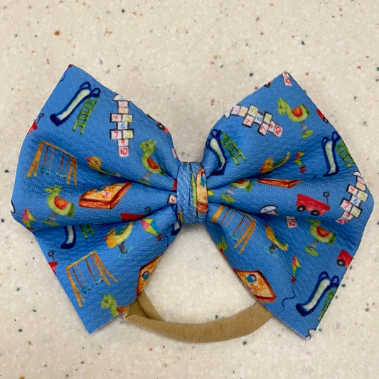 Recess Bow on Nylon  - Doodlebug's Children's Boutique