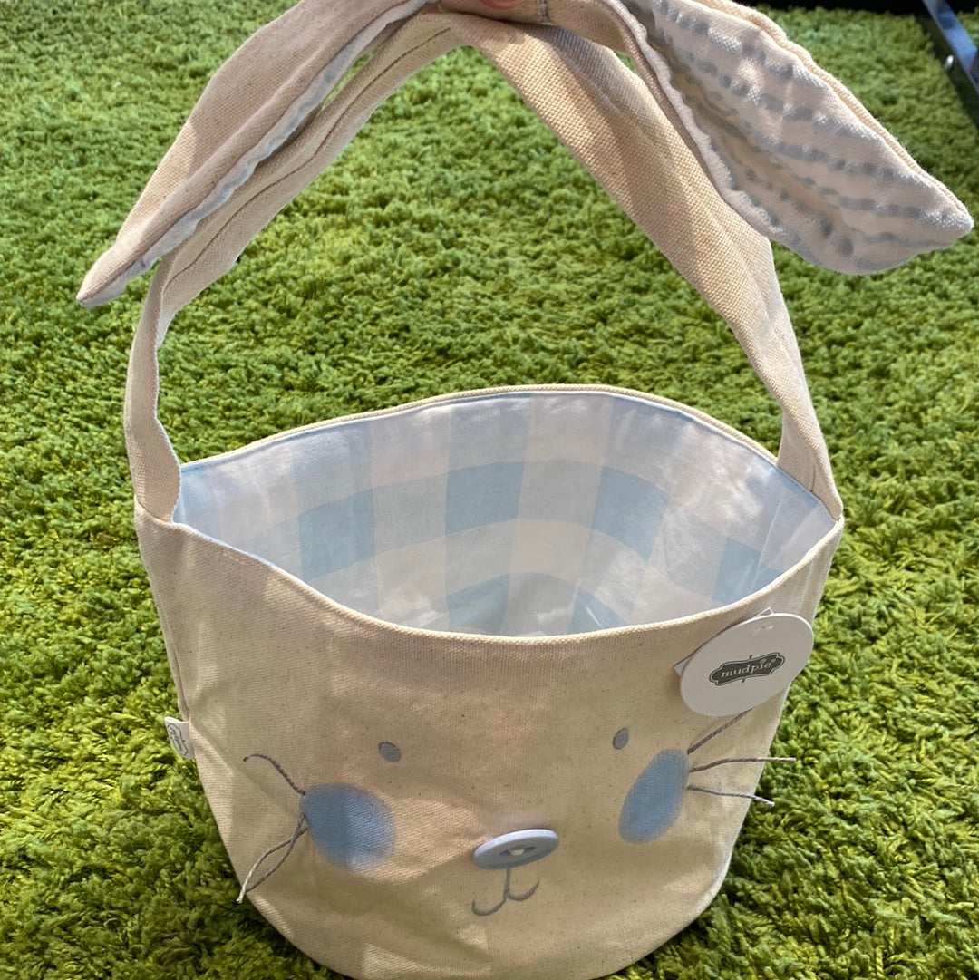 Large Blue Easter Bunny Basket  - Doodlebug's Children's Boutique