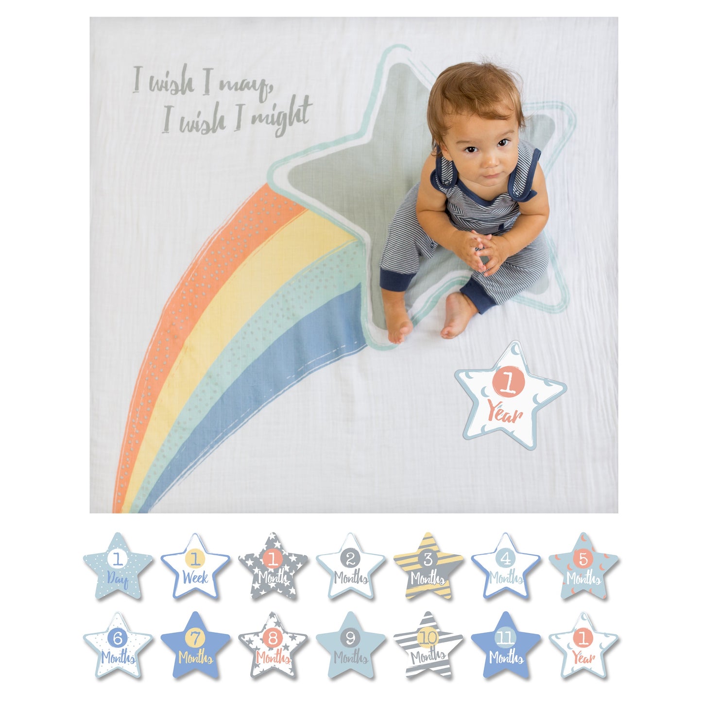 I Wish I May Baby’s First Year Blanket and Cards Set I Wish I May - Doodlebug's Children's Boutique