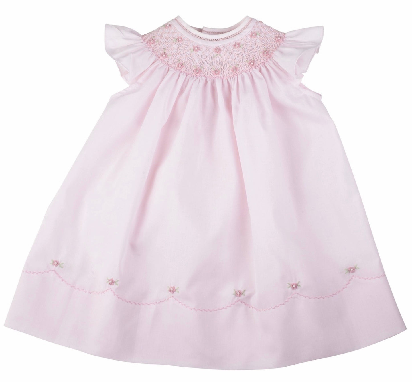 Pearl Flower Fly Sleeve Bishop Dress 24 months - Doodlebug's Children's Boutique