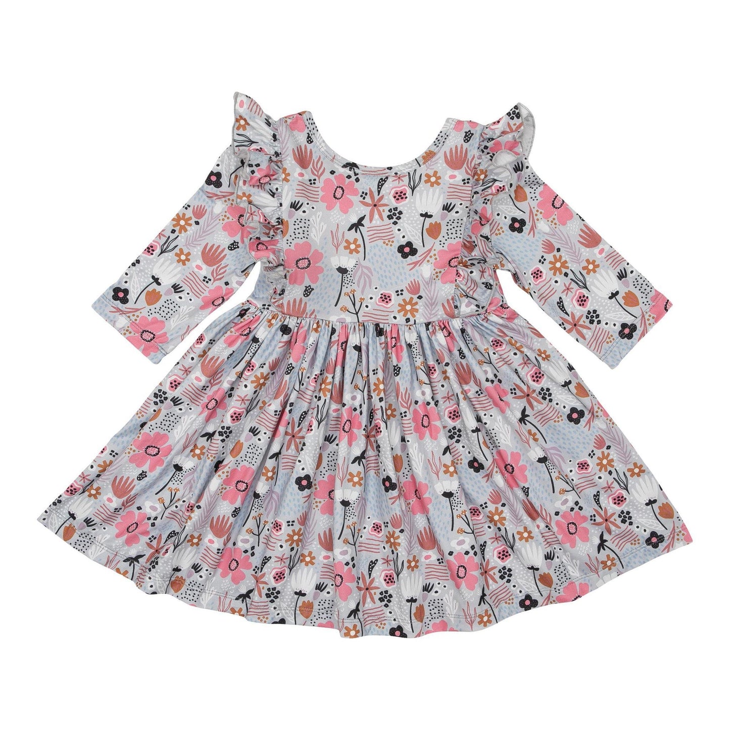 Sky Poppy Ruffle Twirl Dress  - Doodlebug's Children's Boutique