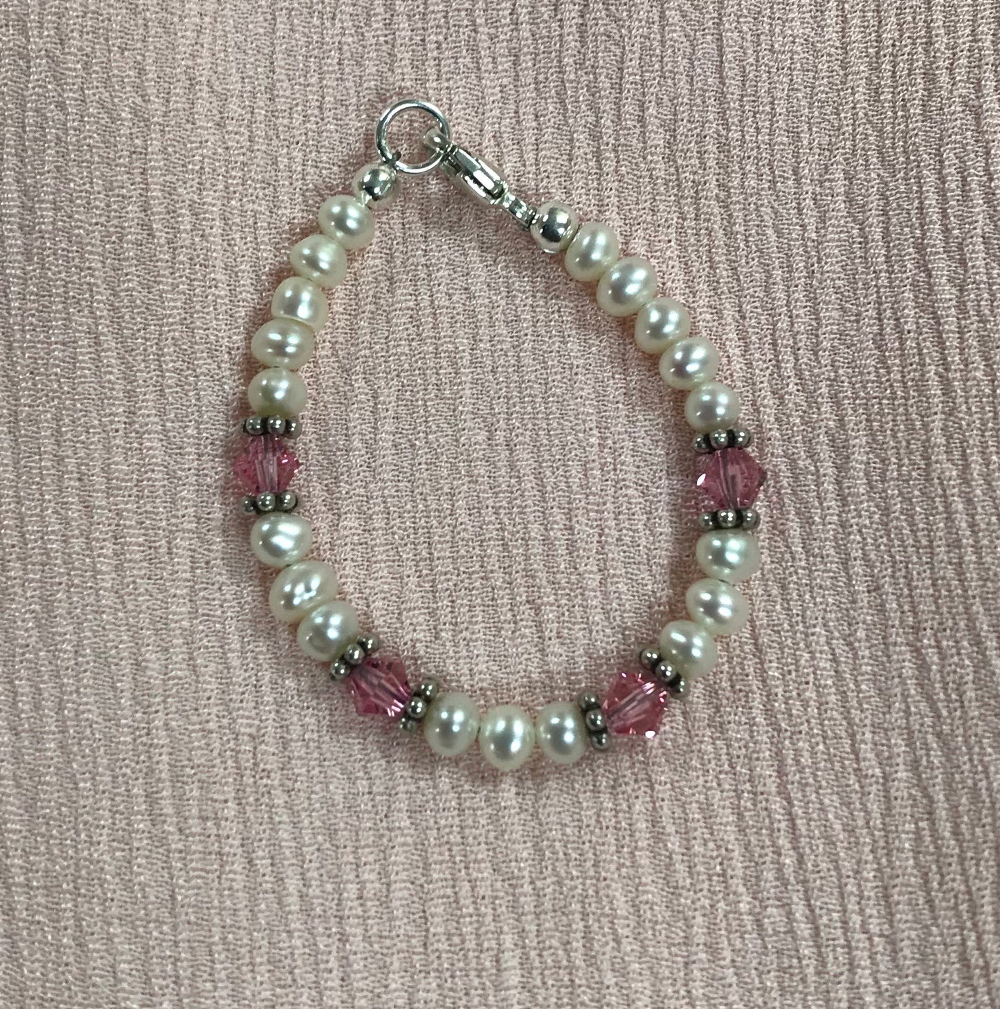 Pearl and Pink Pearl Bracelet 4” / Pearl & Pink - Doodlebug's Children's Boutique