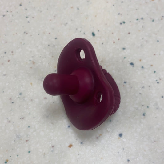 Round Sili Soother in Red Wine  - Doodlebug's Children's Boutique