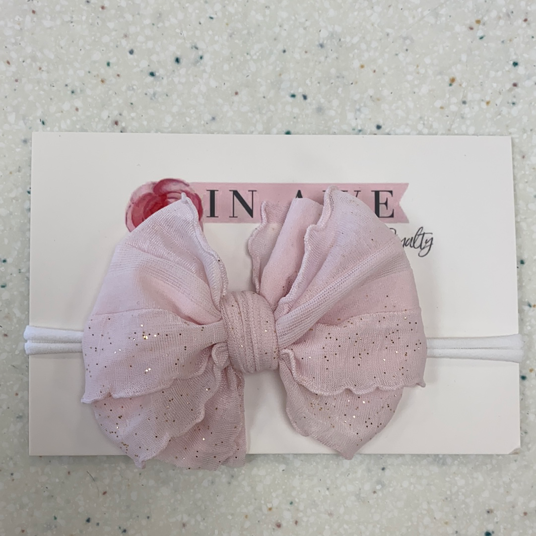Light Pink Glitter Mini Headband  - Doodlebug's Children's Boutique