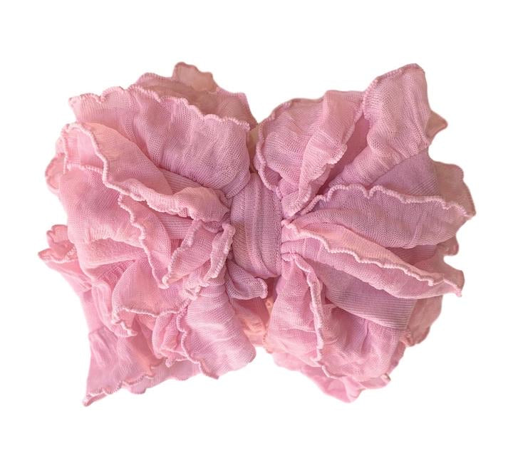 Bubblegum Pink Frilly Headband  - Doodlebug's Children's Boutique