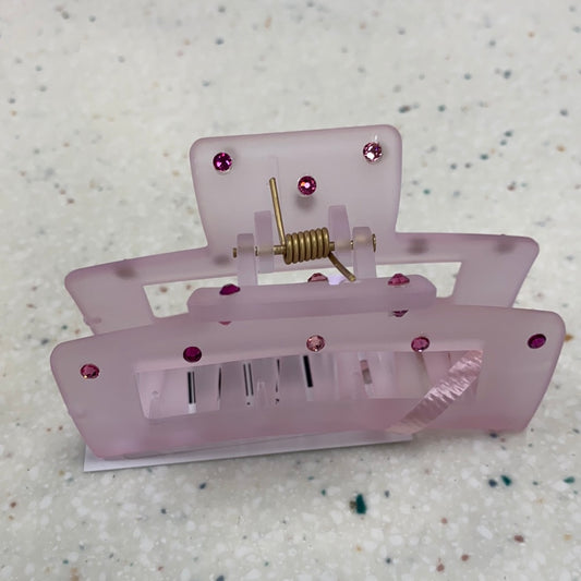 Pink Crystallized Claw Clip  - Doodlebug's Children's Boutique