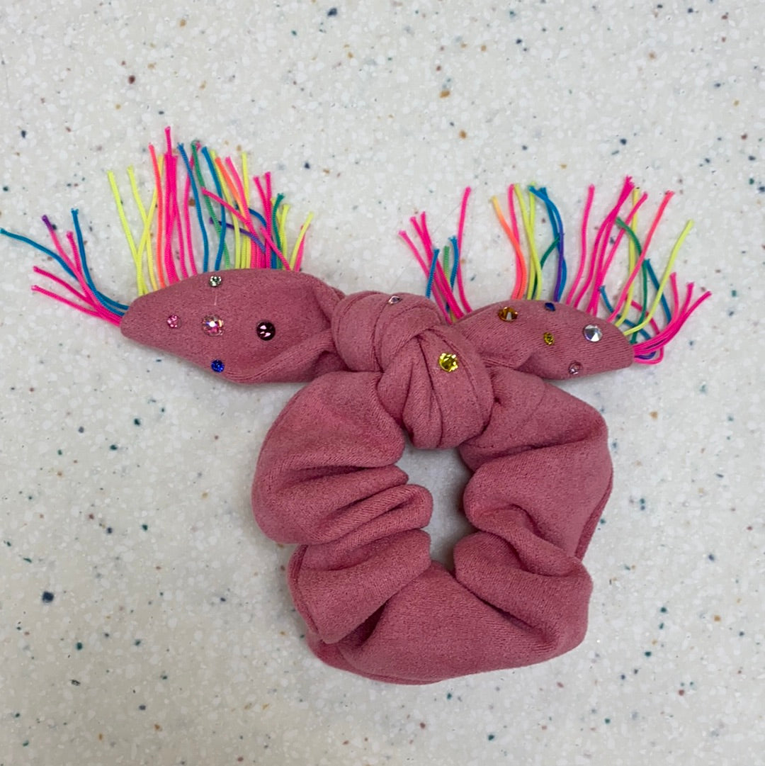 Pink Fringe Scrunchie  - Doodlebug's Children's Boutique