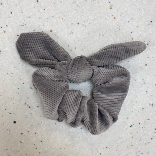 Grey Velvet Scrunchie  - Doodlebug's Children's Boutique