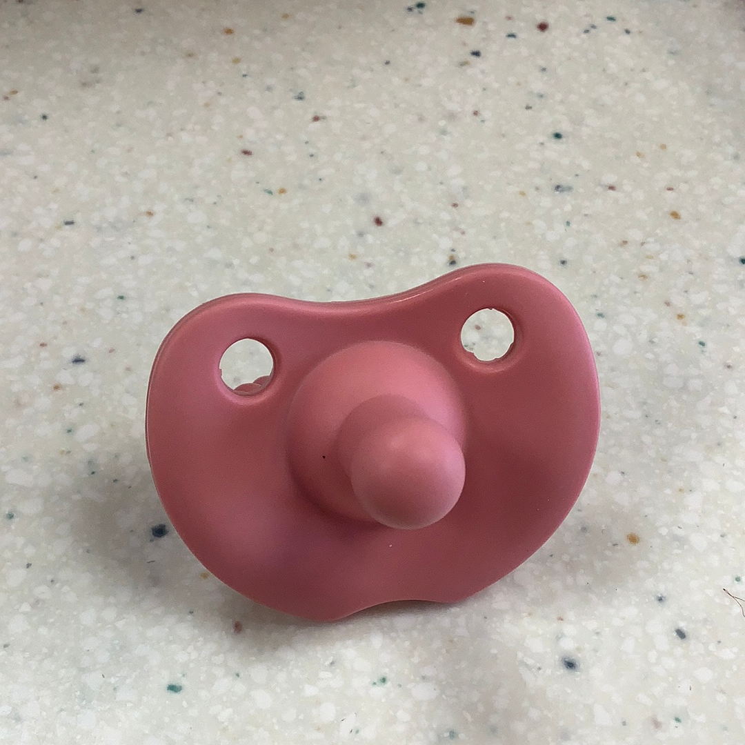 Round Sili Soother in Dusty Rose  - Doodlebug's Children's Boutique