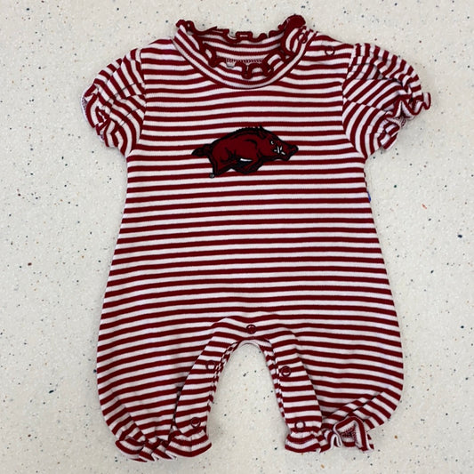 Razorback Stripe Bubble Romper  - Doodlebug's Children's Boutique