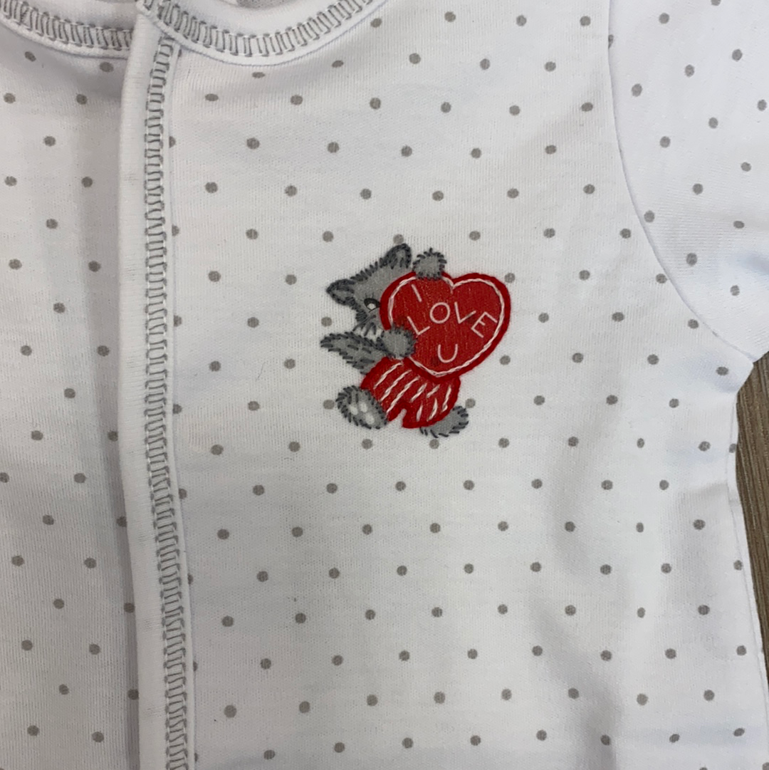 Vintage Valentine Embroidered Footie  - Doodlebug's Children's Boutique