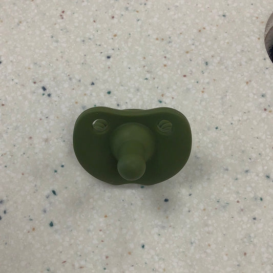 Round Sili Soother in Army Green  - Doodlebug's Children's Boutique