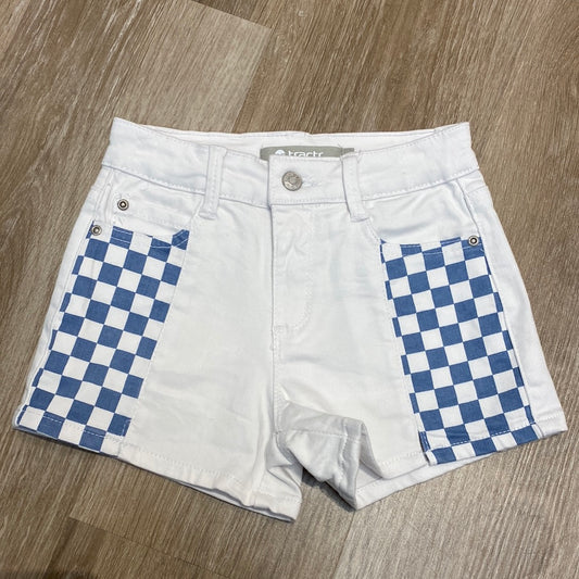 Brittany Short with Checkered Panel  - Doodlebug's Children's Boutique