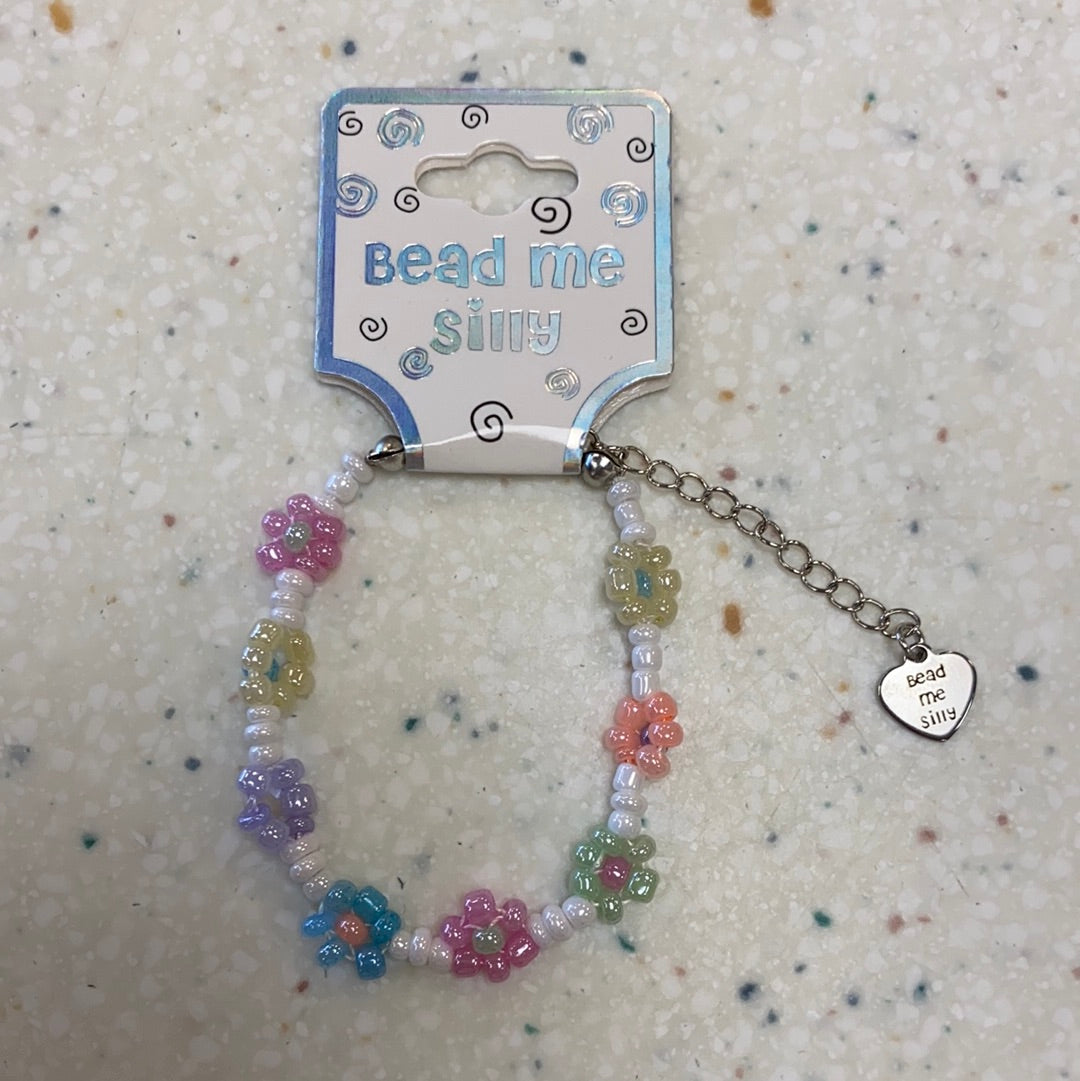 Flower Adjustable Bracelet Pastel Rainbow - Doodlebug's Children's Boutique
