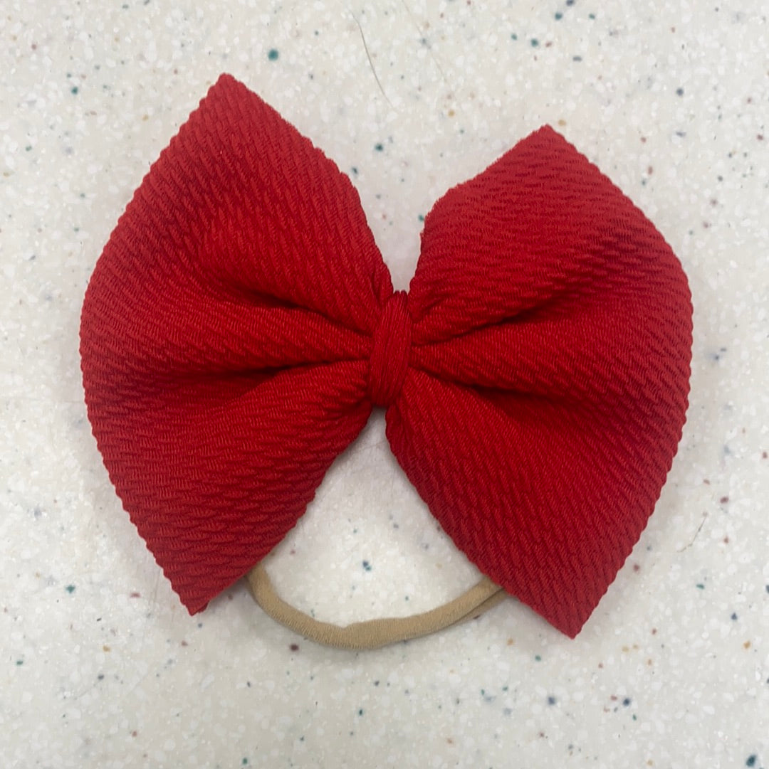 Red Bow on Nylon  - Doodlebug's Children's Boutique