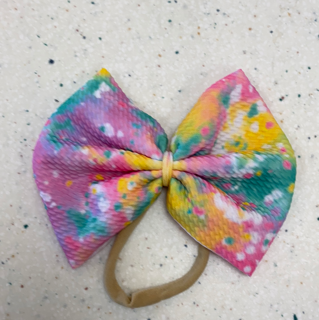 Bright Bleached Bow on Nylon  - Doodlebug's Children's Boutique