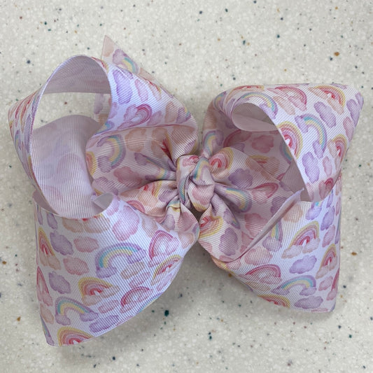 Pastel Rainbow Bow  - Doodlebug's Children's Boutique