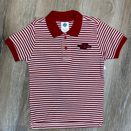 Razorback Striped Polo  - Doodlebug's Children's Boutique