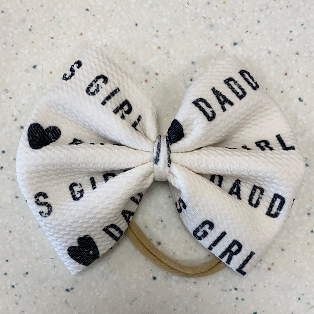 Daddy’s Girl Bow on Nylon  - Doodlebug's Children's Boutique