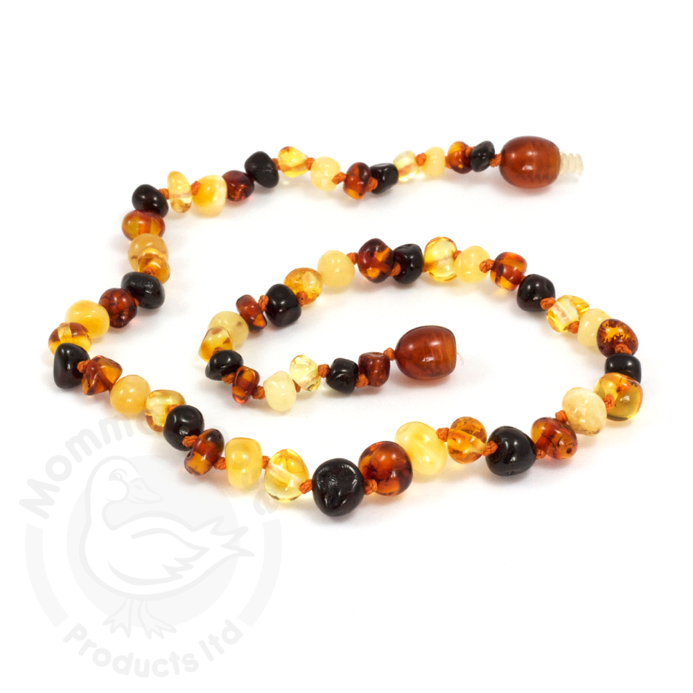 Baltic Amber Teething Necklace Baroque Multi 1005 Baroque Multi / Small - Doodlebug's Children's Boutique