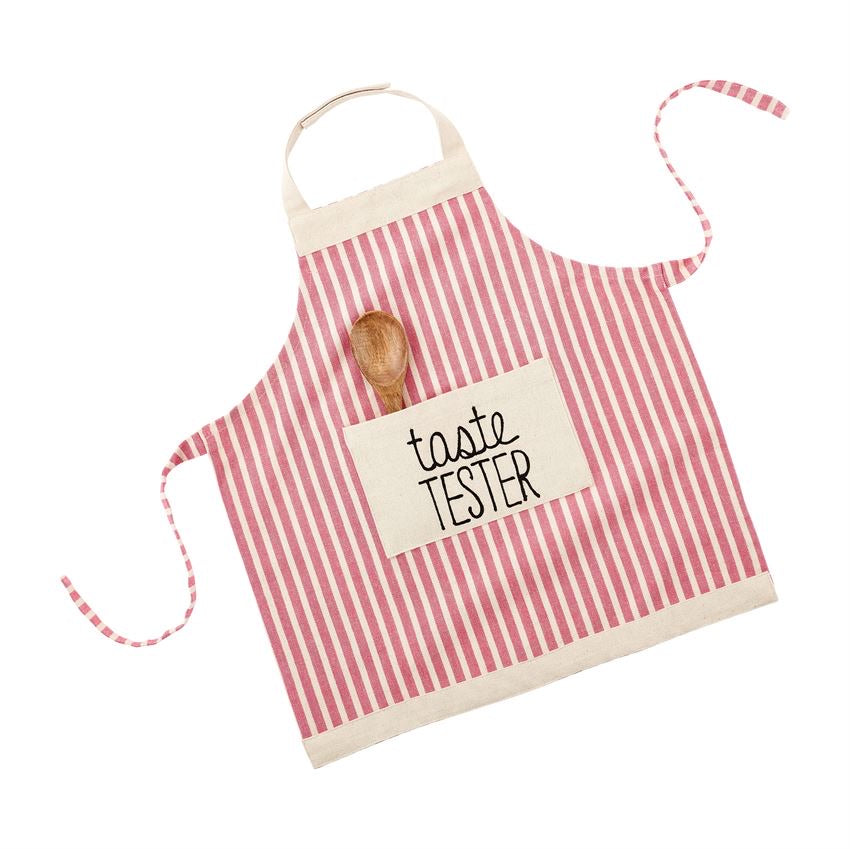 Pink Striped Apron and Spoon Set  - Doodlebug's Children's Boutique