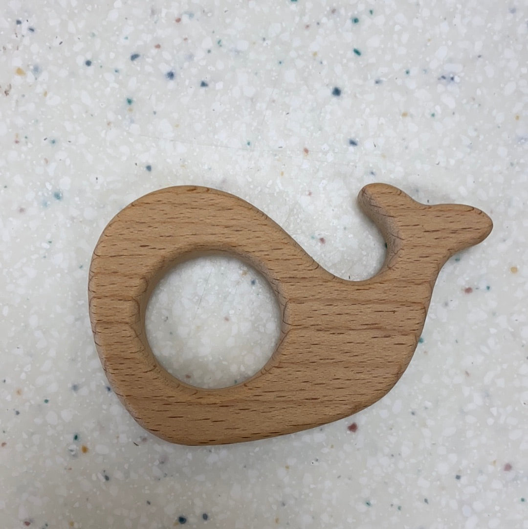 Wooden Teether Whale - Doodlebug's Children's Boutique