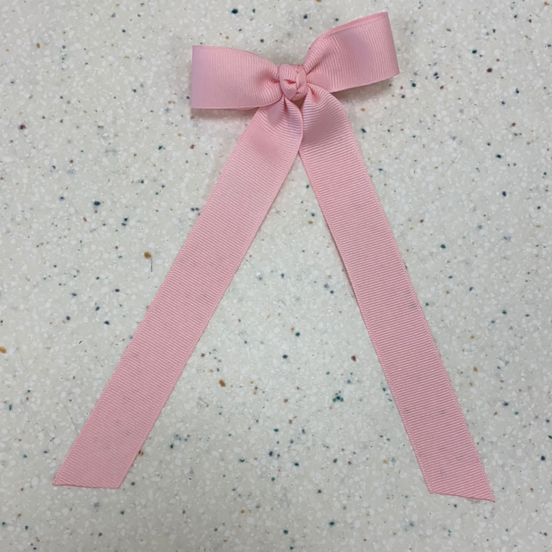 Petite Bow with Tails in Light Pink  - Doodlebug's Children's Boutique