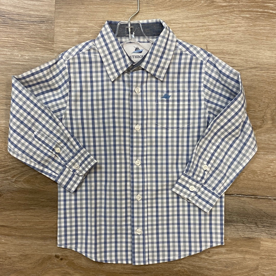 Dress Shirt in Blue and Gray  - Doodlebug's Children's Boutique