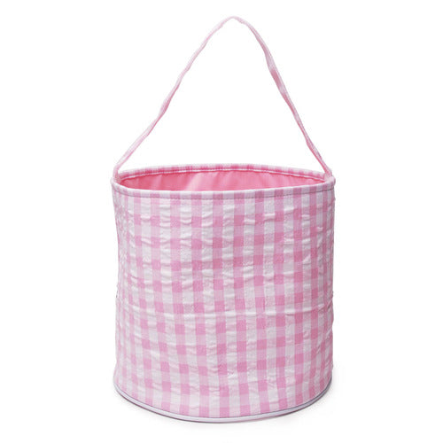 Pink Gingham Easter Basket  - Doodlebug's Children's Boutique