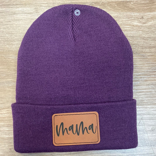 Mama Purple Classic Ribbed Beanie  - Doodlebug's Children's Boutique