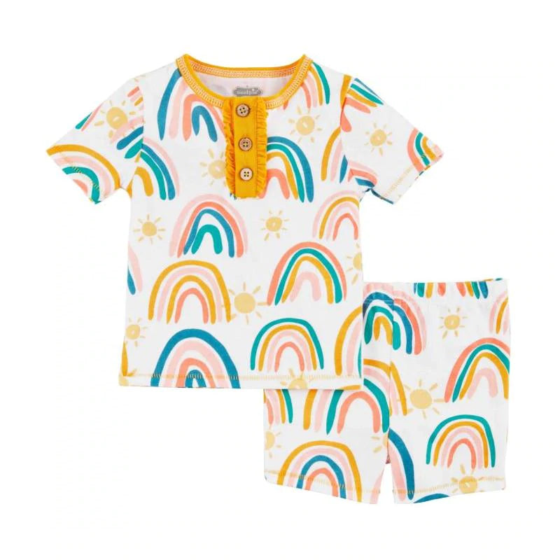 Rainbow Short Pajama Set  - Doodlebug's Children's Boutique
