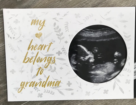 Magnetic Ultrasound Photo Frame - My Heart Belongs to Grandma  - Doodlebug's Children's Boutique