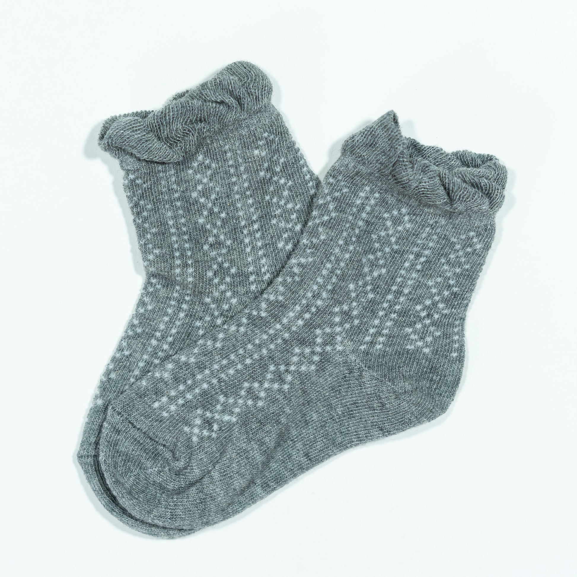 Ruffle Anklet Socks in Gray 0-6 months - Doodlebug's Children's Boutique