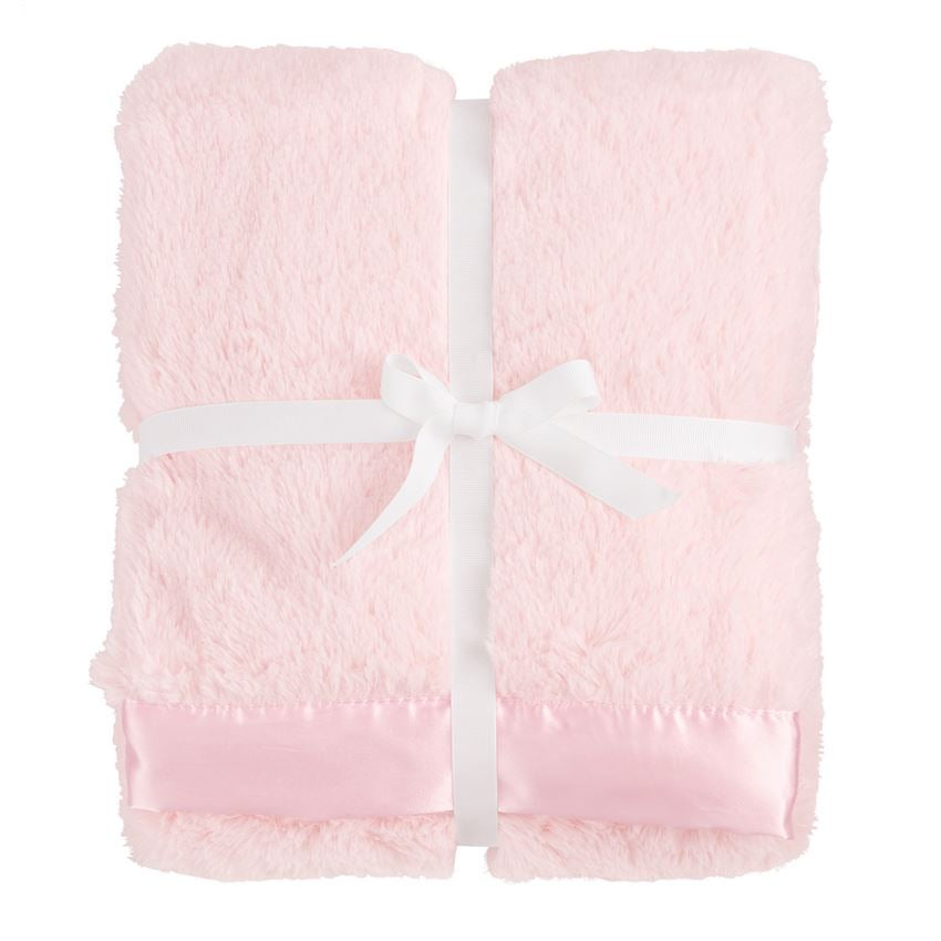 Pink Satin Trim Blanket  - Doodlebug's Children's Boutique