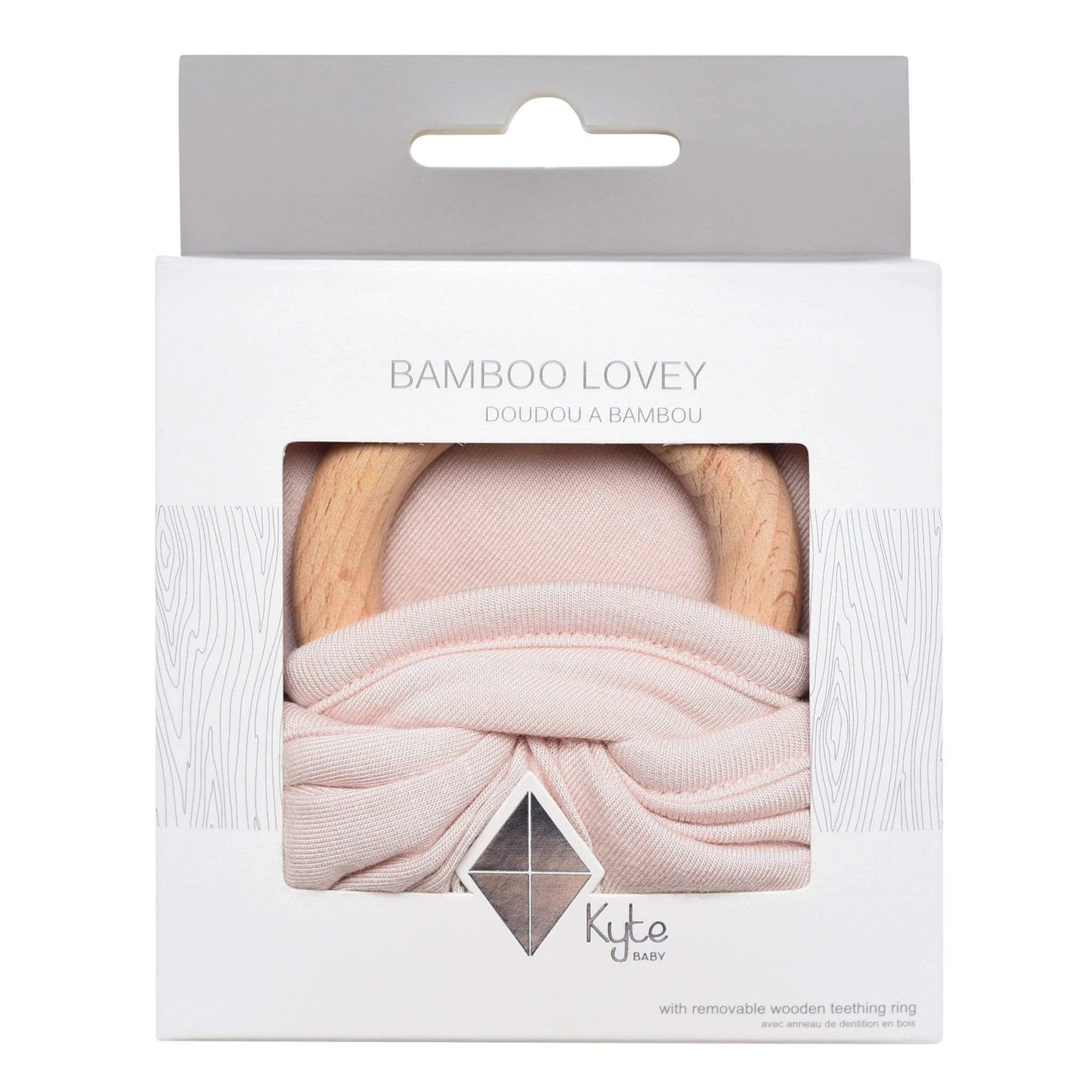 Lovey with Removable Teething Ring in Blush  - Doodlebug's Children's Boutique