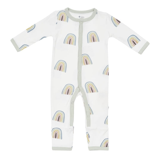 Printed Romper in Aloe Rainbow  - Doodlebug's Children's Boutique